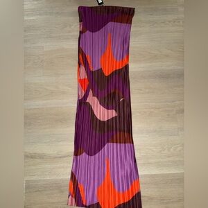 Plisse multi color maxi skirt